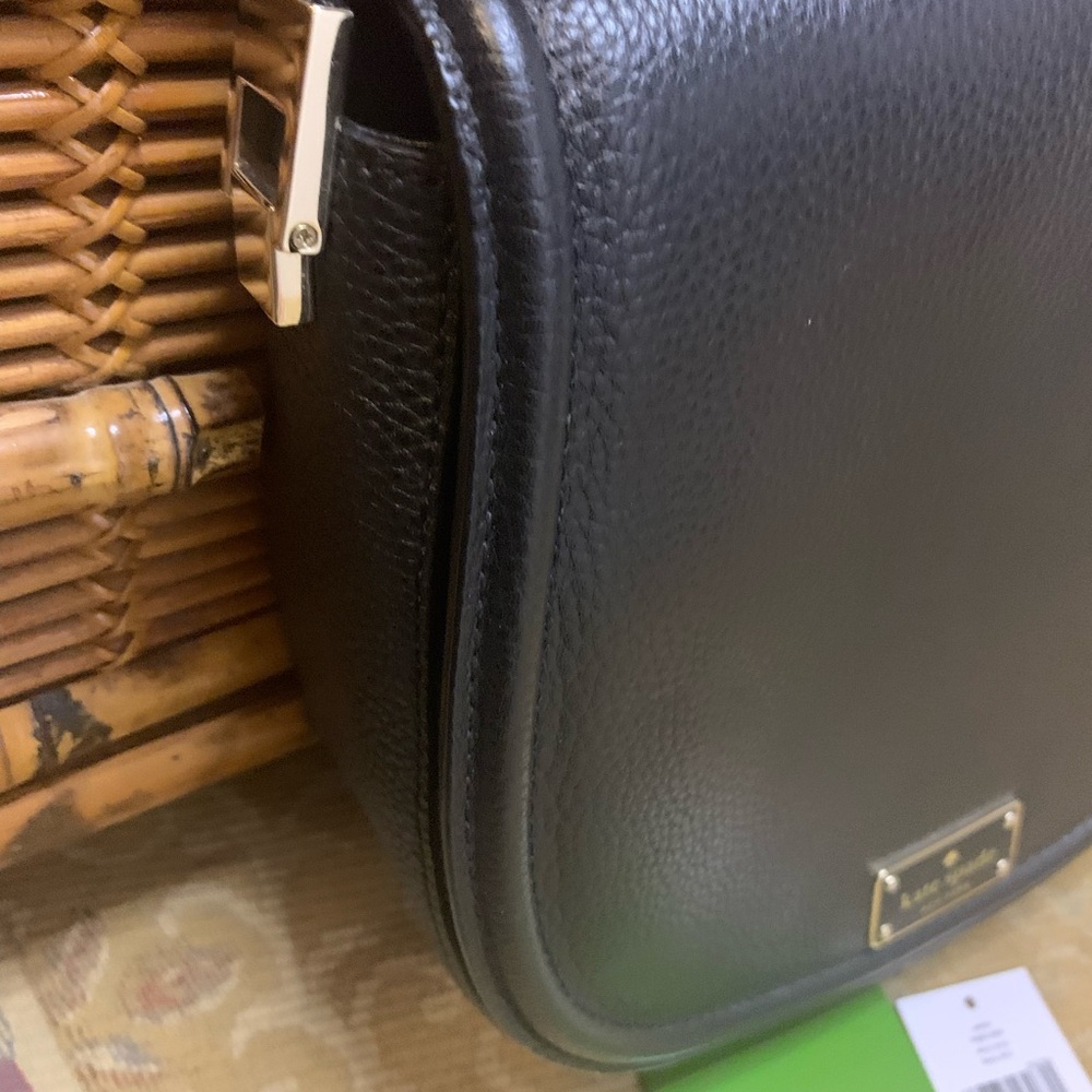 Kate Spade Oliver Street Sadelle Saddle Purse Black Pebble Leather Flap Med New - Picture 16 of 16